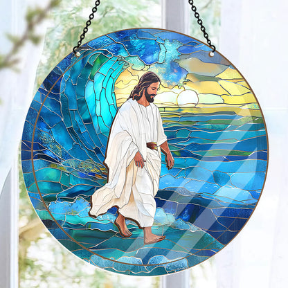Jesus Walks On Water -  Window Hanging Suncatcher