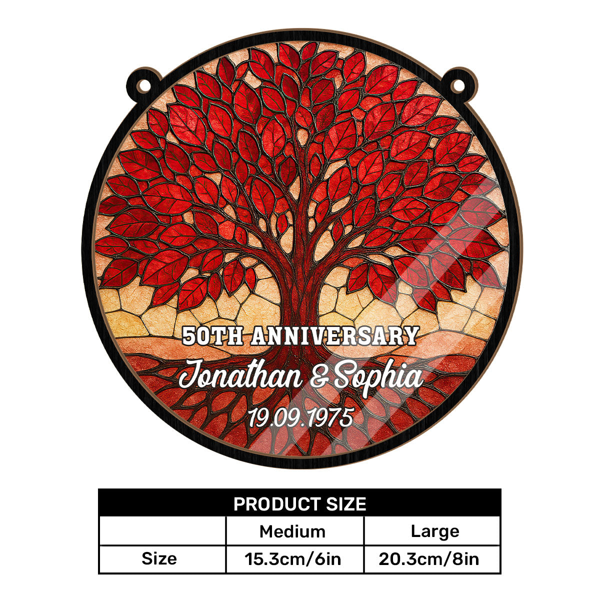 Tree Of Life Anniversary Keepsake - Personalized Window Hanging Suncatcher