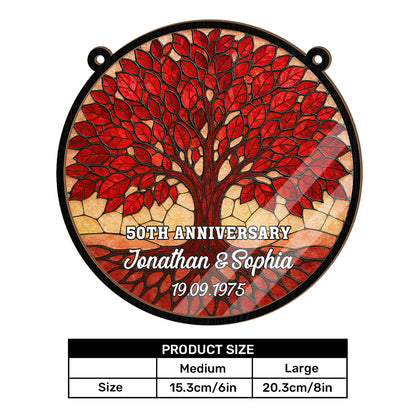 Tree Of Life Anniversary Keepsake - Personalized Window Hanging Suncatcher