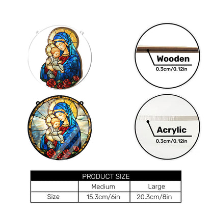Radiant Virgin And Child -  Window Hanging Suncatcher